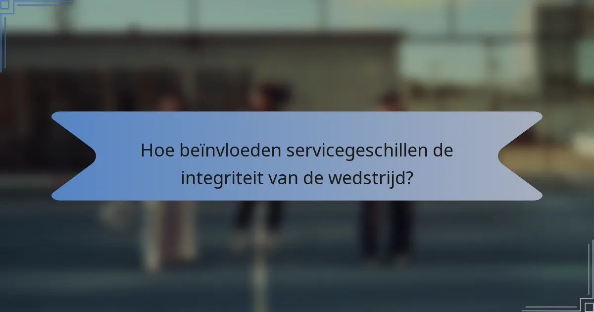 Hoe beïnvloeden servicegeschillen de integriteit van de wedstrijd?