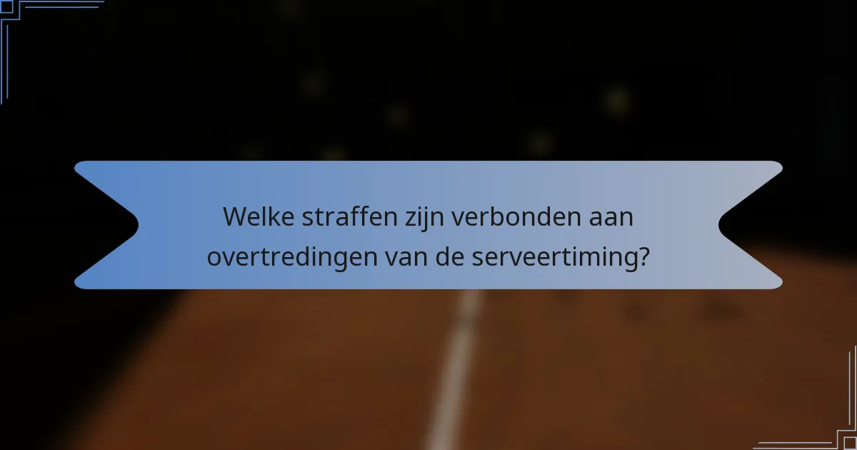 Welke straffen zijn verbonden aan overtredingen van de serveertiming?